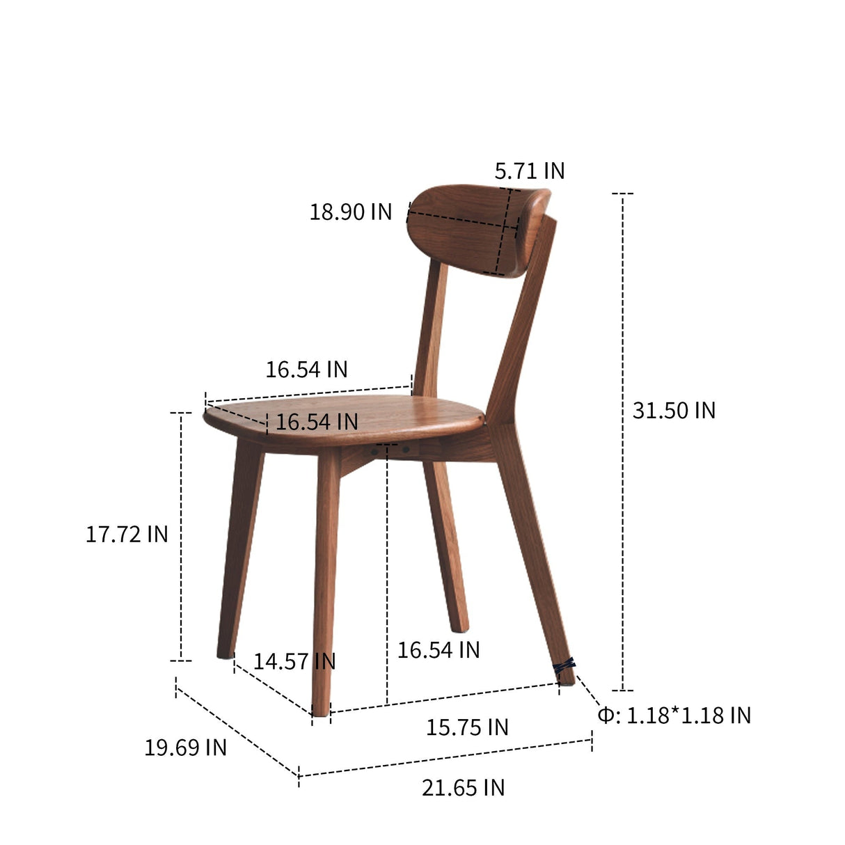 Oak Natural Wood Dining chair by Blak Hom