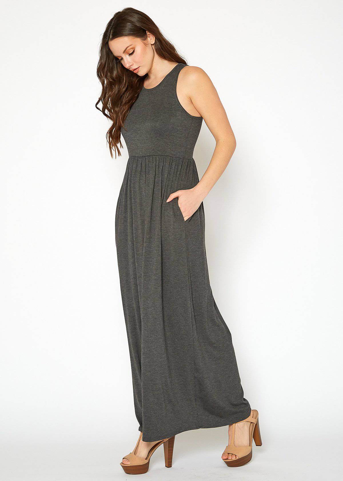 Womens Sleeveless Pleated Maxi Dress by Shop at Konus