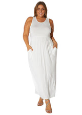 Plus Size Womens Sleeveless Pleated Maxi Dress by Shop at Konus