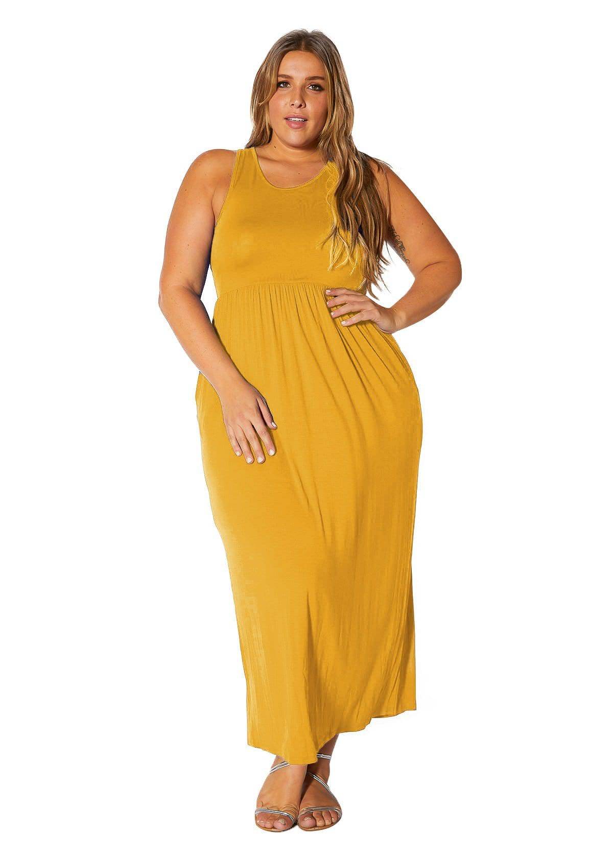 Plus Size Womens Sleeveless Pleated Maxi Dress by Shop at Konus