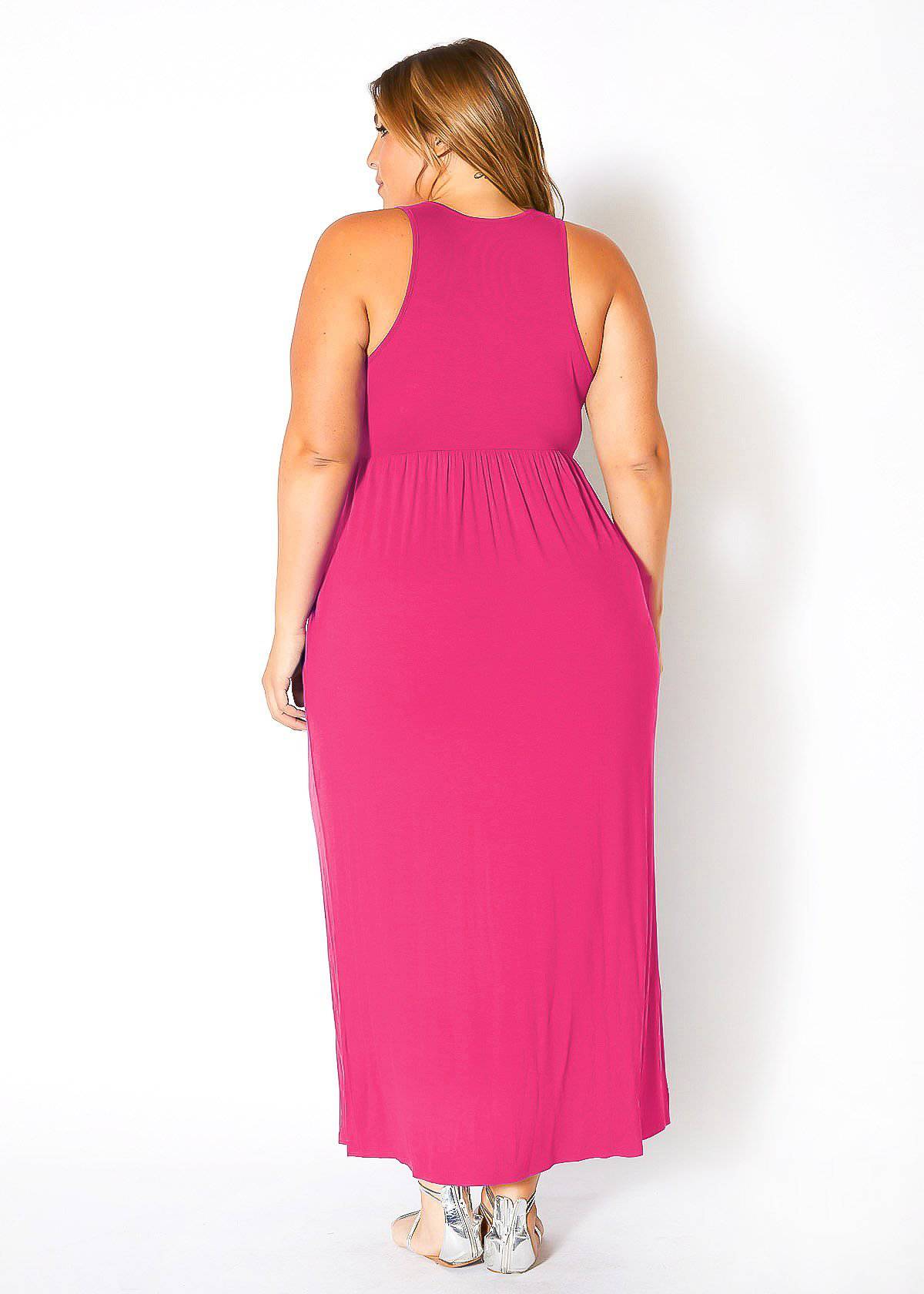 Plus Size Womens Sleeveless Pleated Maxi Dress by Shop at Konus