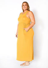 Plus Size Womens Sleeveless Pleated Maxi Dress by Shop at Konus