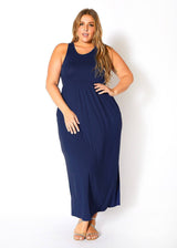 Plus Size Womens Sleeveless Pleated Maxi Dress by Shop at Konus