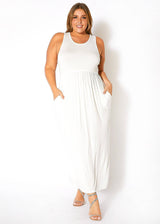 Plus Size Womens Sleeveless Pleated Maxi Dress by Shop at Konus