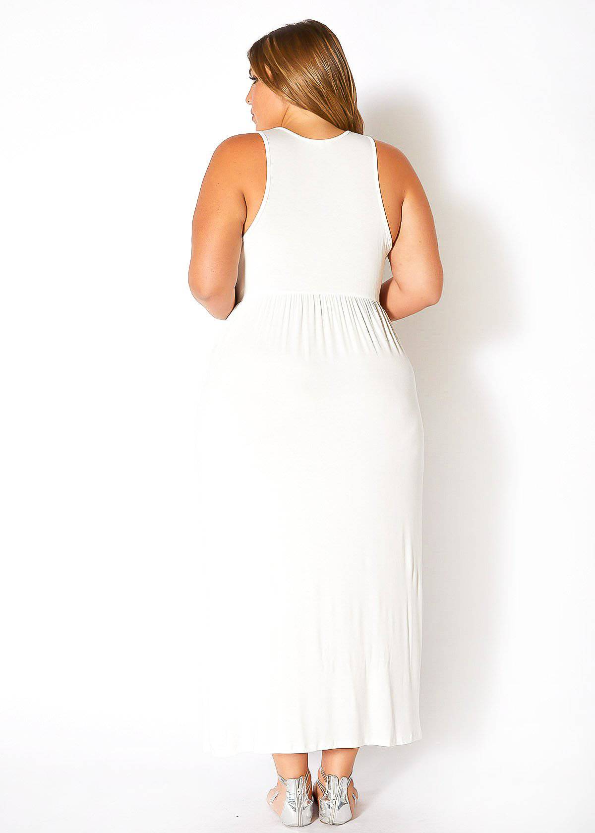 Plus Size Womens Sleeveless Pleated Maxi Dress by Shop at Konus