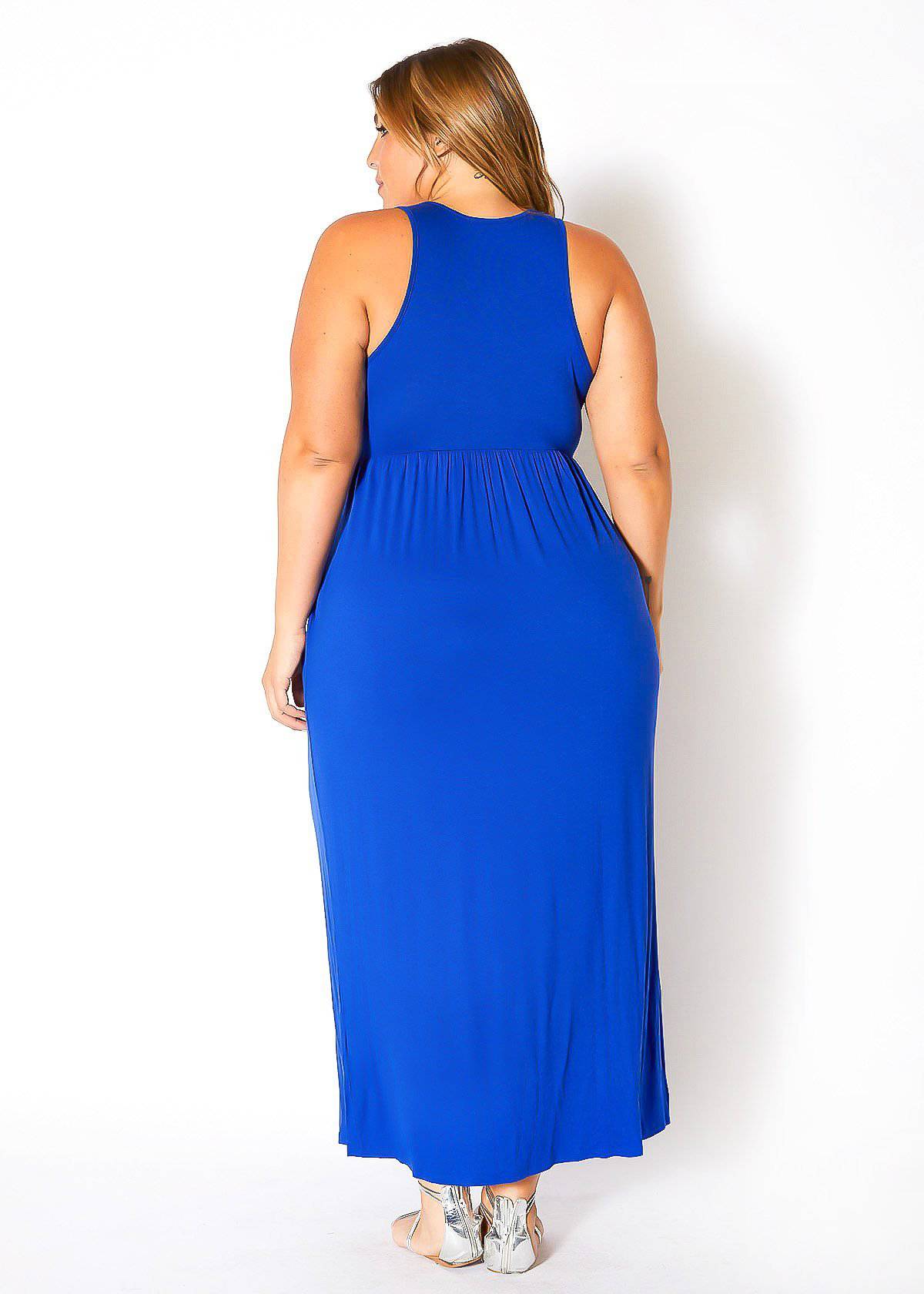 Plus Size Womens Sleeveless Pleated Maxi Dress by Shop at Konus