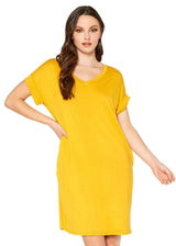 Women's Round Neck T-shirt Dress With Pocket by Shop at Konus