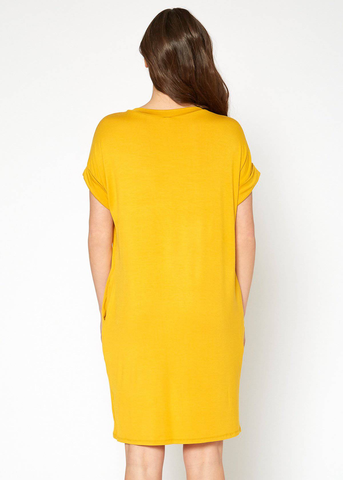 Women's Round Neck T-shirt Dress With Pocket by Shop at Konus