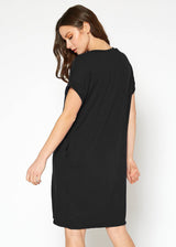 Women's Round Neck T-shirt Dress With Pocket by Shop at Konus