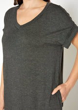 Women's Round Neck T-shirt Dress With Pocket by Shop at Konus