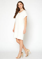 Women's Round Neck T-shirt Dress With Pocket by Shop at Konus