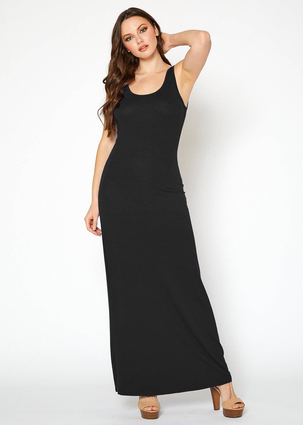 Women's Sleeveless Scoop Neck Maxi Dress by Shop at Konus