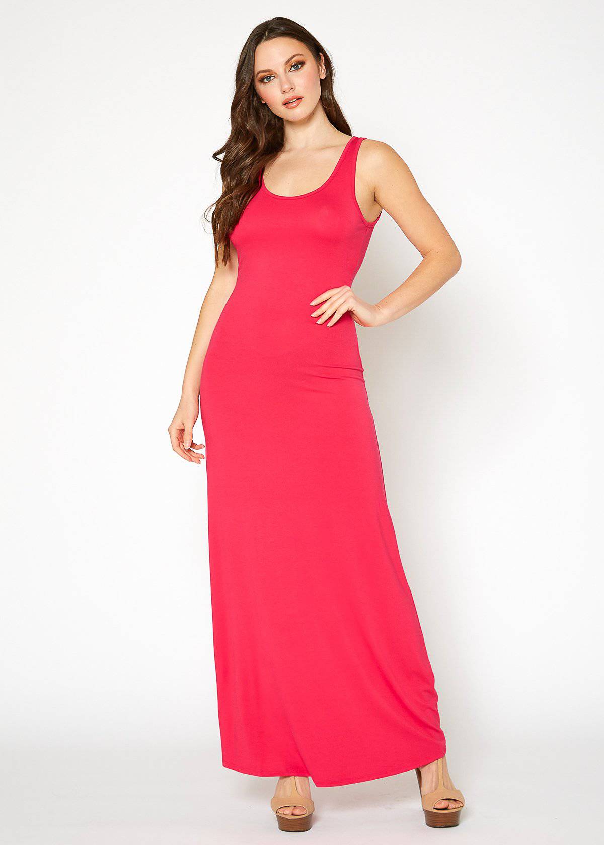 Women's Sleeveless Scoop Neck Maxi Dress by Shop at Konus