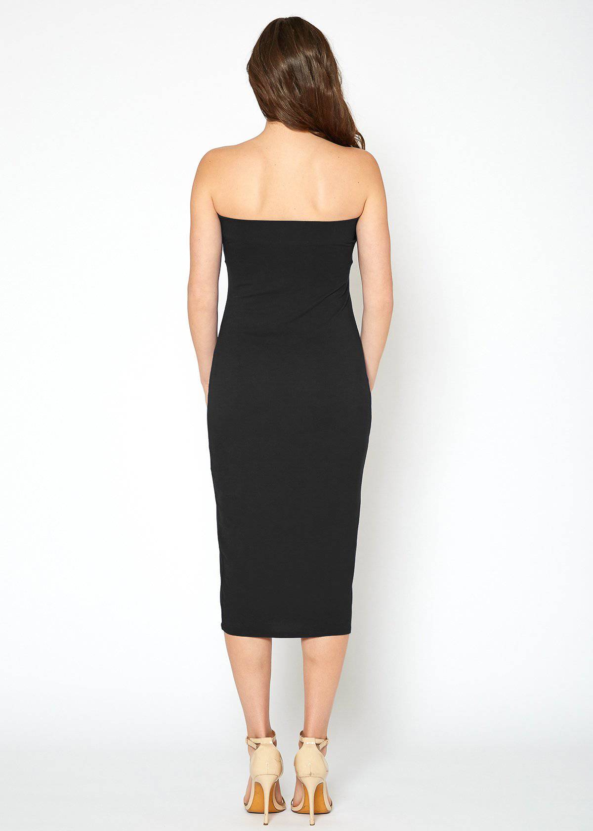 Women's Tube Top Bodycon Midi Dress by Shop at Konus