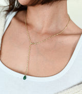 Indali Aventurine Gemstone Drop Necklace - Green, Semi Precious by Matr Boomie