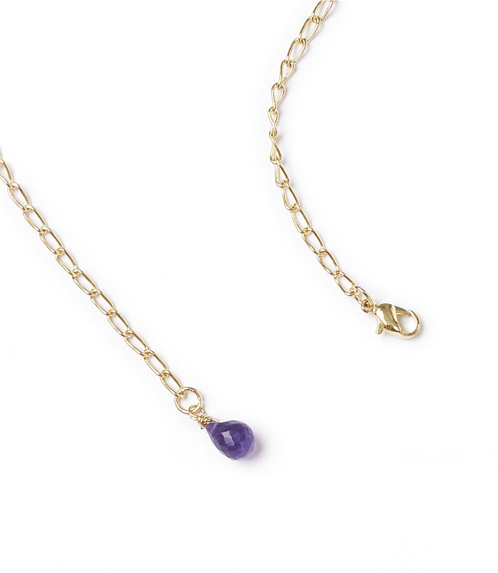 Indali Amethyst Gemstone Drop Necklace - Purple, Semi Precious by Matr Boomie