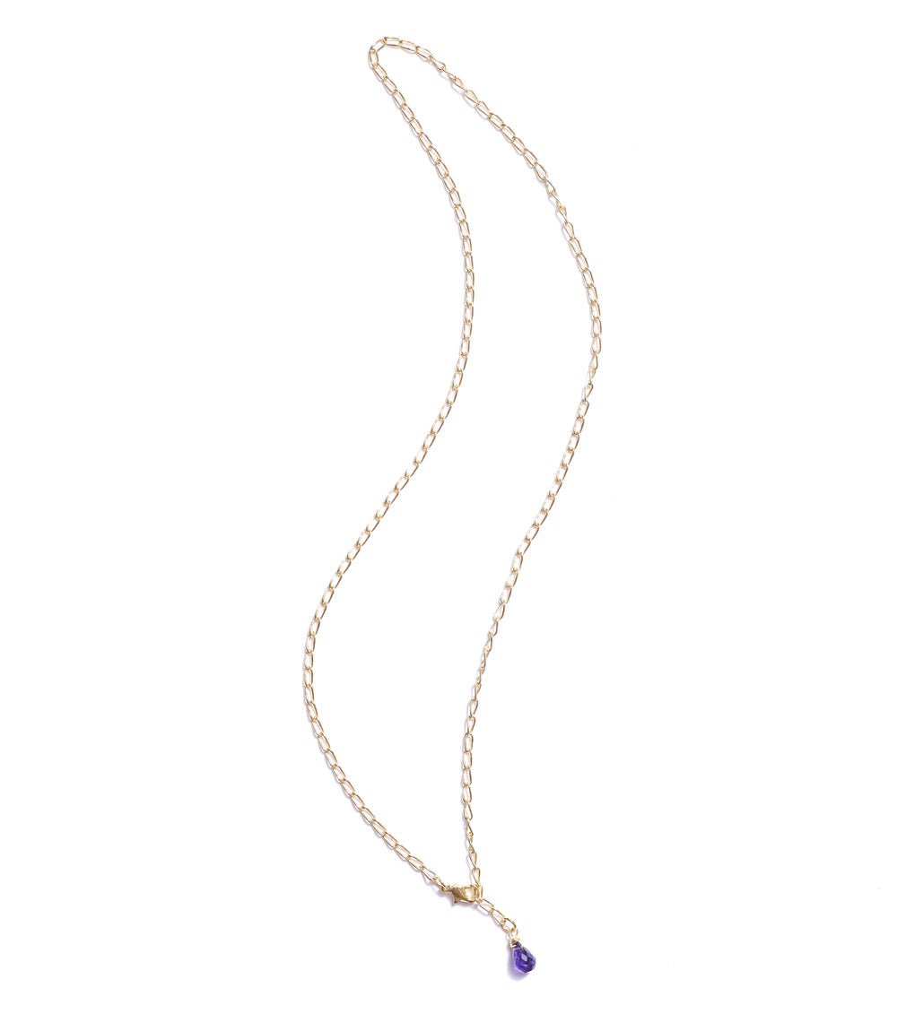 Indali Amethyst Gemstone Drop Necklace - Purple, Semi Precious by Matr Boomie