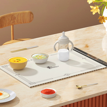 Silicone food insulation hot dish board, home folding multifunctional intelligent constant temperature heating table