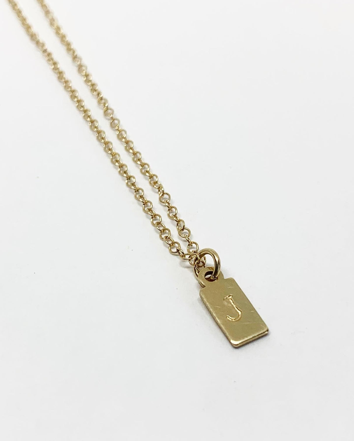 Initial Tag Necklace by Jennifer Cervelli Jewelry