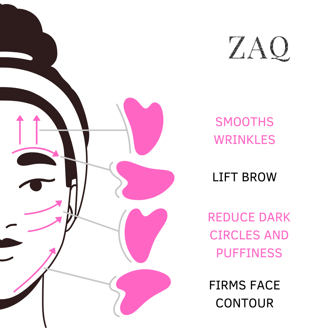 ROSE QUARTZ GUA SHA BOARD by ZAQ Skin & Body