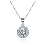 Round Halo Crystal Pendant Necklace by Hollywood Sensation®