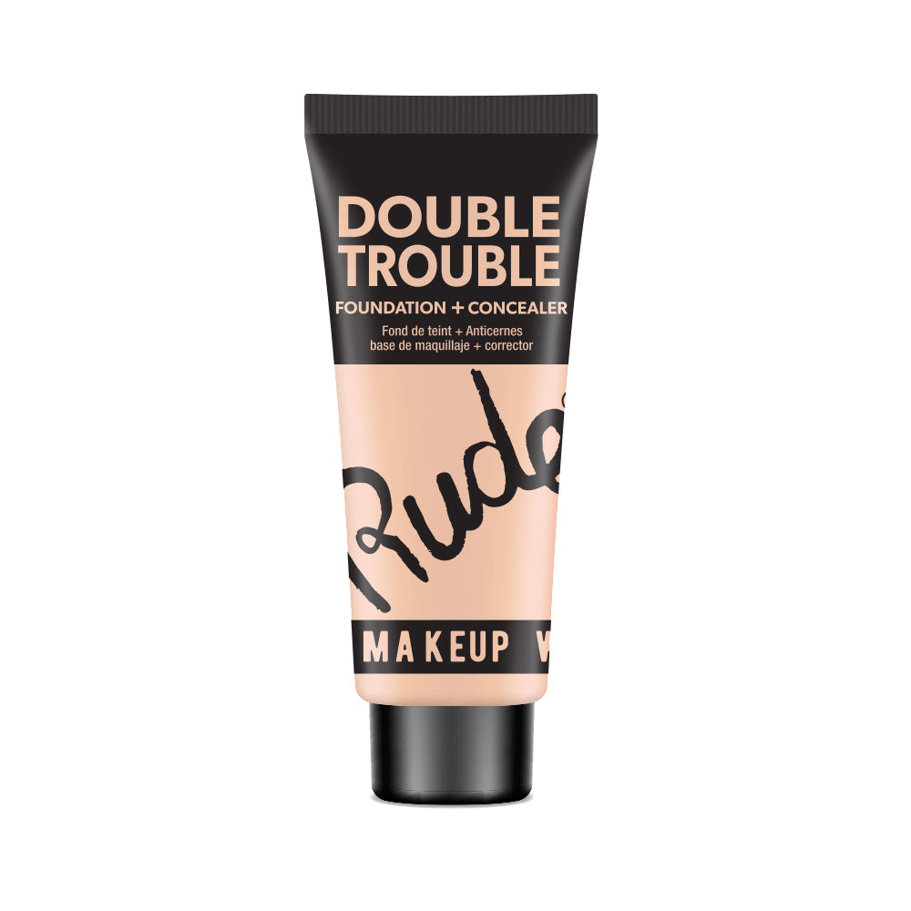 RUDE Double Trouble Foundation + Concealer - Cotton 02