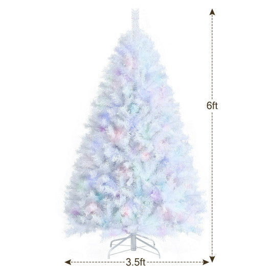 6 Feet Iridescent Tinsel Artificial Christmas Tree with 792 Branch Tips