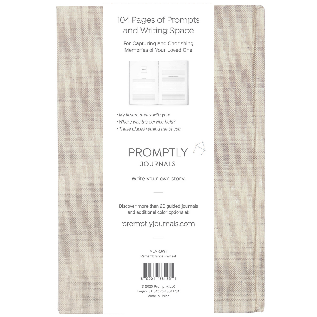 Honoring My Loved One: A Remembrance Journal (Wheat) by Promptly Journals