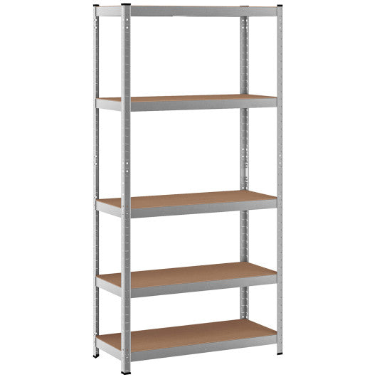 35.5 x 71 Inch Adjustable 5-Layer 2000 lbs Capacity Tool Shelf-Silver