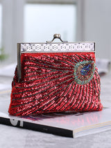 4 Colors Urban Geometric Sequined Makeup Bag Handbag by migunica