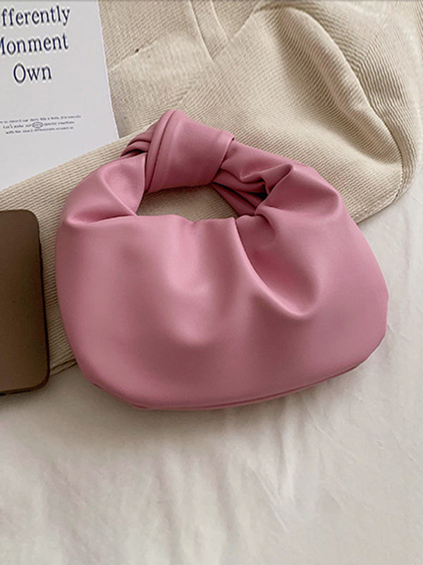 Bowknot Pleated Solid Color Handbags Accessories by migunica