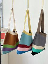 Original Contrast Color Rainbow Striped Bags Accessories by migunica