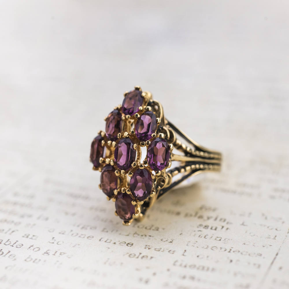 Vintage Jewelry Large Ruby Austrian Crystal Cocktail Ring by PVD Vintage Jewelry