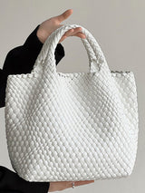 Solid Color Woven Tote Bags Handbags by migunica