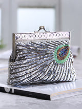 4 Colors Urban Geometric Sequined Makeup Bag Handbag by migunica