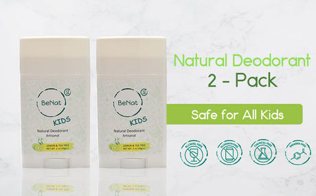 2-Pack all-Natural Deodorants for Kids & Teens by BeNat