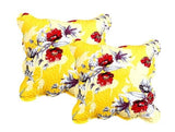 DaDa Bedding Set of 2 Sunshine Yellow Hummingbirds Floral Scalloped Throw Pillow Covers, 18" (JHW925) by DaDa Bedding Collection