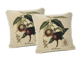 DaDa Bedding Set of 2-Pieces Nectarine Fruits Garden Tapestry Throw Pillow Covers w/ Inserts - 18" x 18" by DaDa Bedding Collection