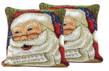 DaDa Bedding Naughty or Nice Santa Claus Christmas Woven Tapestry Throw Pillow Cover - 16" x 16" by DaDa Bedding Collection - Vysn