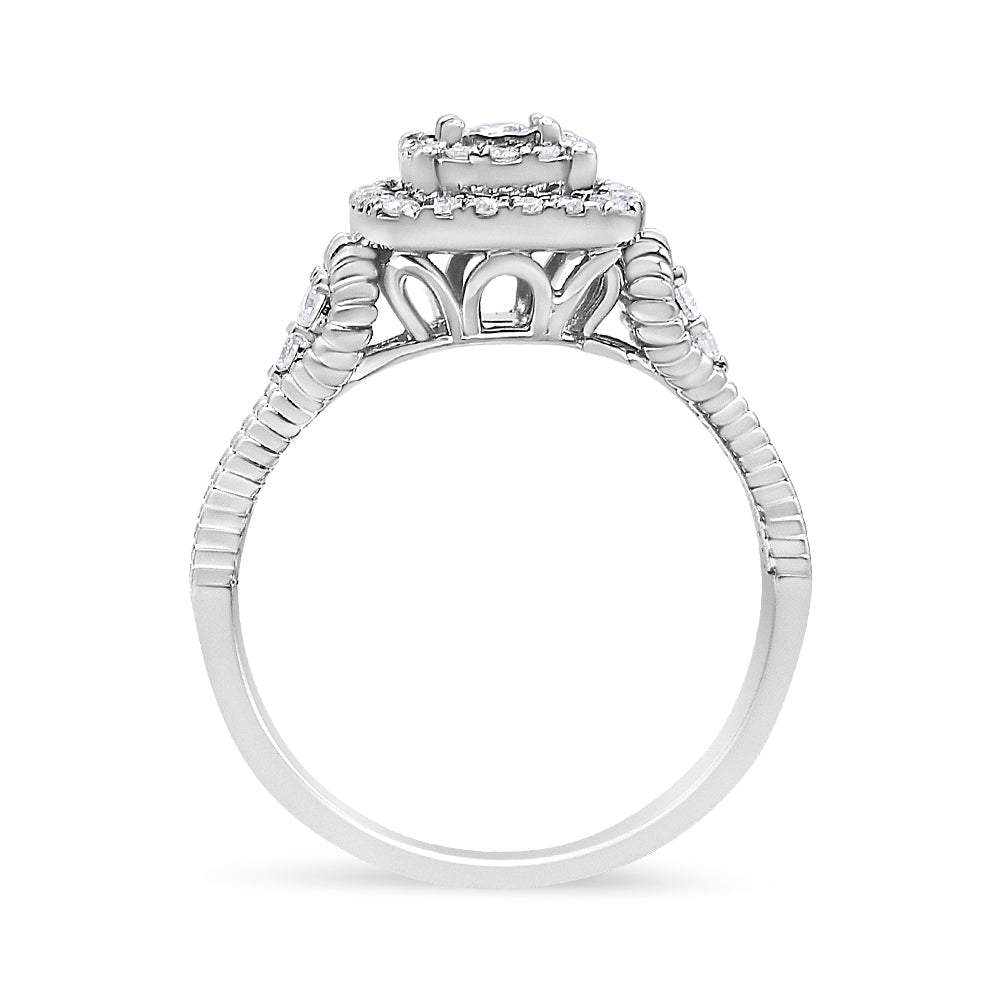 .925 Sterling Silver 1/3 Cttw Miracle Set Round-Cut Diamond Cocktail Ring (H-I Color, I1-I2 Clarity) by Infinite Jewels