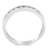 IGI Certified 1/2 Cttw Round Brilliant Cut Diamond 18K White Gold Channel Set Eternity Style Wedding Band Ring (H-I Color, I1-I2 Clarity) by Infinite Jewels