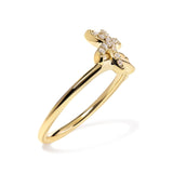 10K Yellow Gold 1/10 Cttw Diamond  Palm Tree Statement Ring (H-I Color, I1-I2 Clarity) by Haus of Brilliance