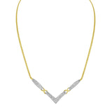 14K Yellow and White Gold 2.0 Cttw Princess Cut Diamond Flared and X-Station V Shaped 18” Franco Chain Statement Necklace (H-I Color, SI2-I1 Clarity) by Infinite Jewels