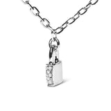 .925 Sterling Silver 1/4 Cttw Diamond Lock Pendant Necklace with Paperclip Chain (H-I Color, SI2-I1 Clarity) by Haus of Brilliance