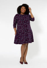 Leota Women's Melanie 3/4 Sleeve Dress (Curve) Purple Size 2X by Steals