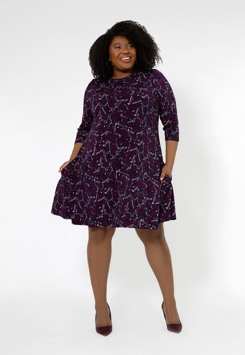 Leota Women's Melanie 3/4 Sleeve Dress (Curve) Purple Size 2X by Steals