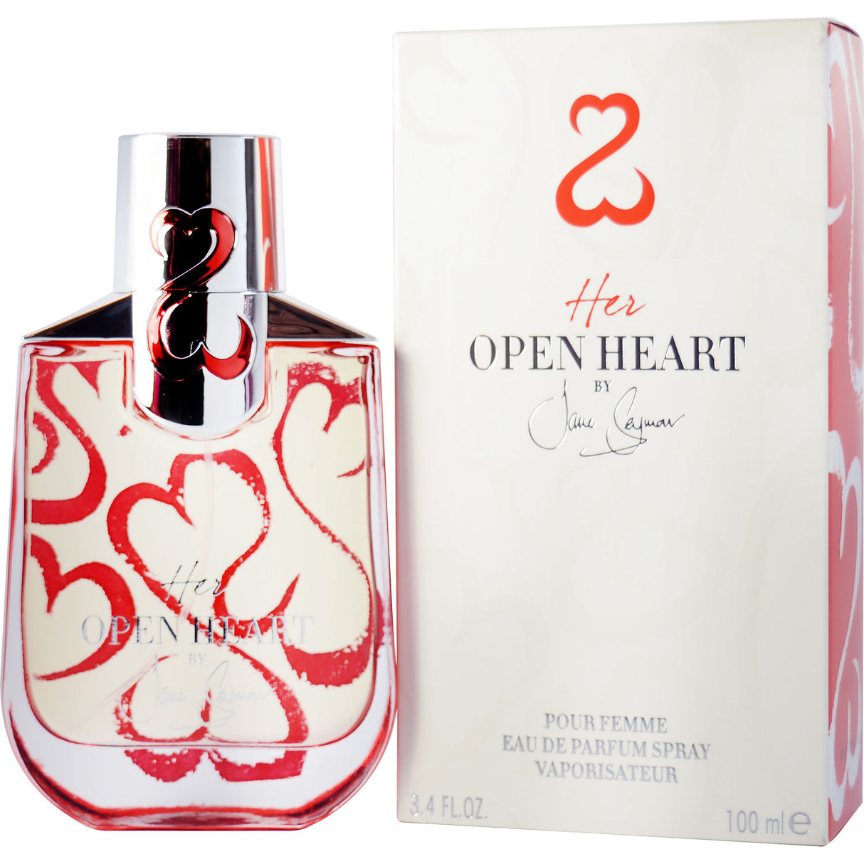 HER OPEN HEART by Jane Seymour - EAU DE PARFUM SPRAY 3.4 OZ & JEWELRY ROLL - Women