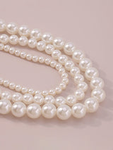 Imitation Pearl Three Pieces Necklaces Accessories Dainty Necklace by migunica