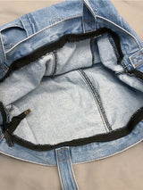 Casual Denim Split-Joint Solid Color Bags Accessories by migunica