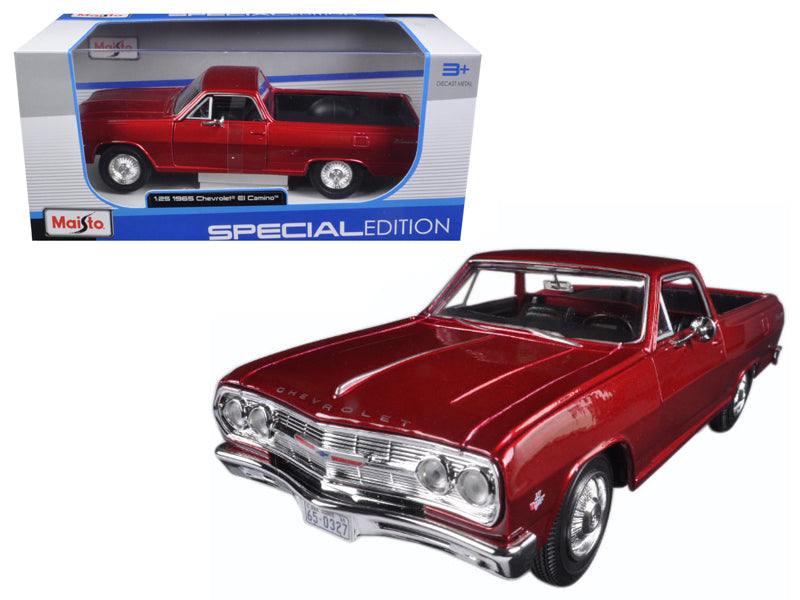 1965 Chevrolet El Camino Metallic Red 1/25 Diecast Model Car by Maisto